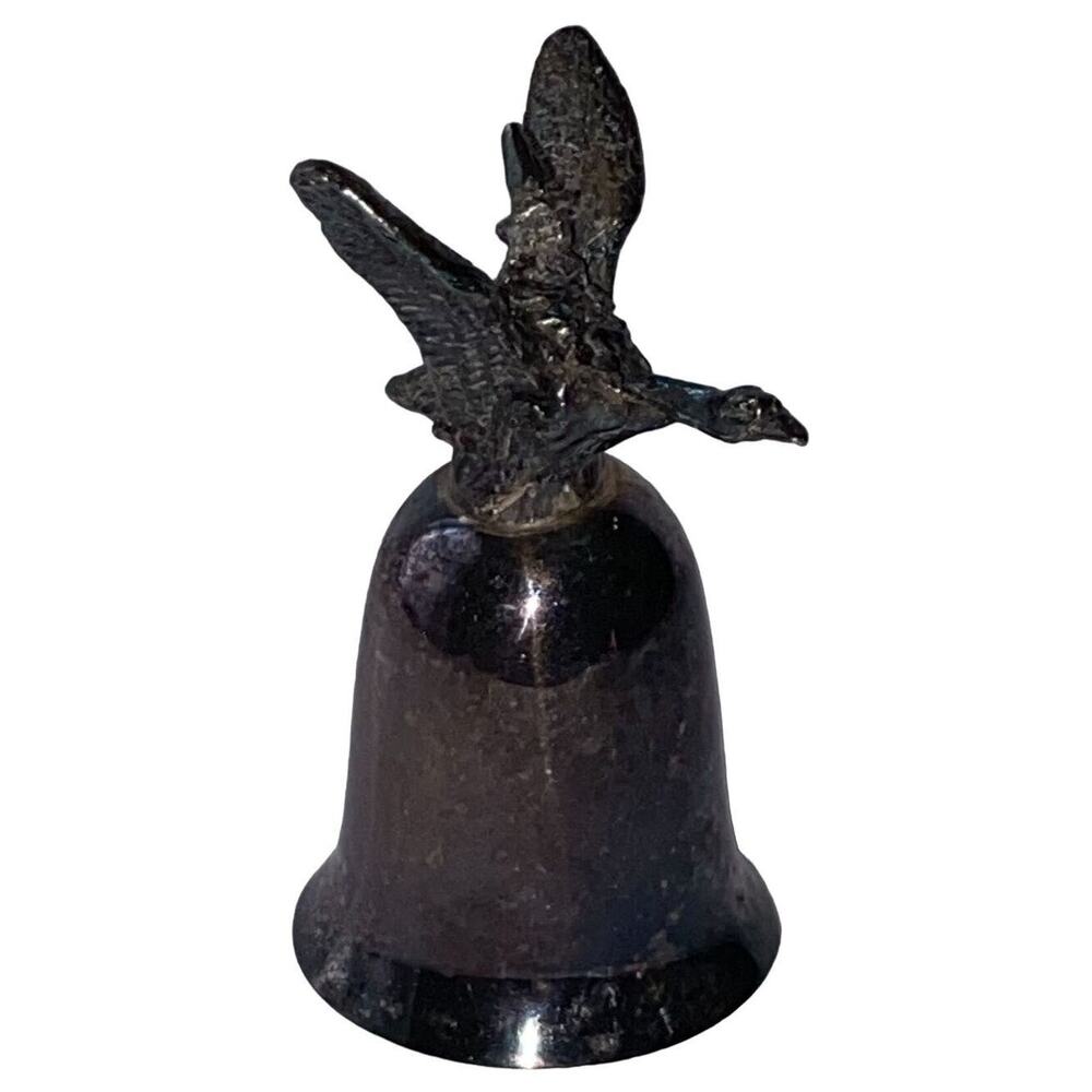 Vtg 1980s New England Collectors Society Bell Mother Goose Silver Plate Pewter